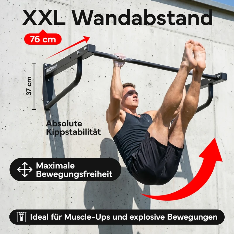 Klimmzugstange Wandmontage - 2-in-1 Klimmzugstation | B-Ware