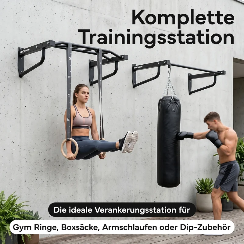 Klimmzugstange Wandmontage - 2-in-1 Klimmzugstation | B-Ware