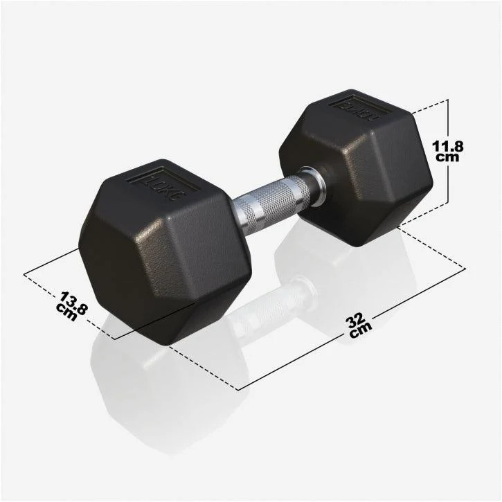 Kurzhantel Hexagon Gummi 2 - 50 kg