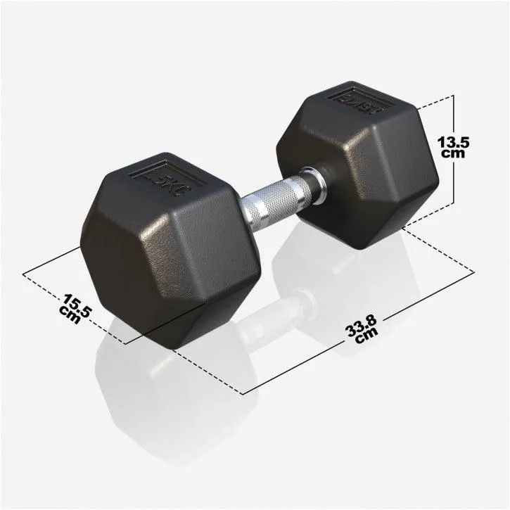 Kurzhantel Hexagon Gummi 2 - 50 kg