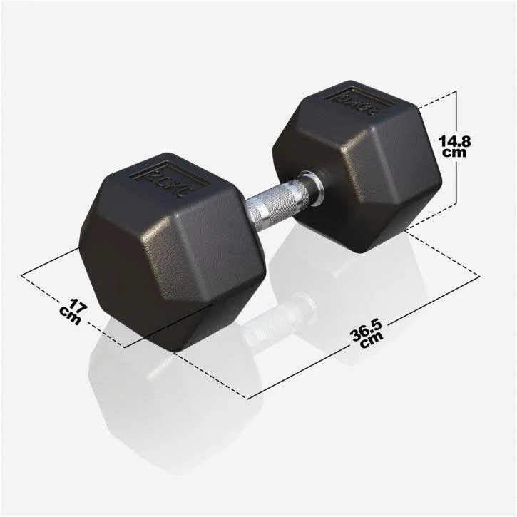 Kurzhantel Hexagon Gummi 2 - 50 kg