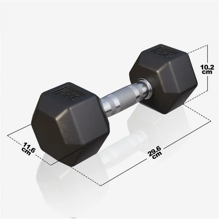 Kurzhantel Hexagon Gummi 2 - 50 kg
