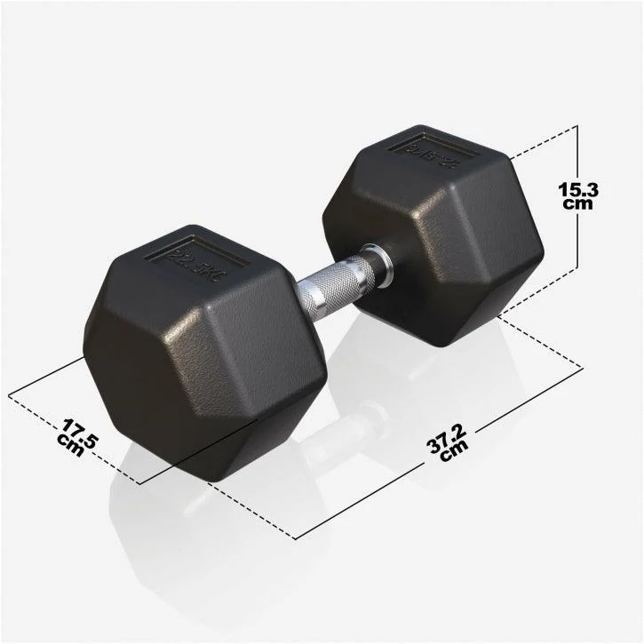 Kurzhantel Hexagon Gummi 2 - 50 kg