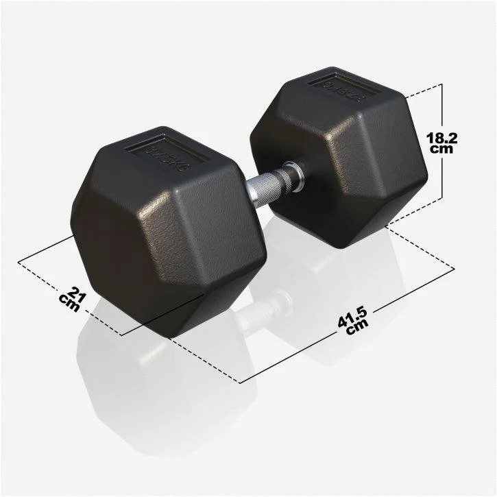 Kurzhantel Hexagon Gummi 2 - 50 kg