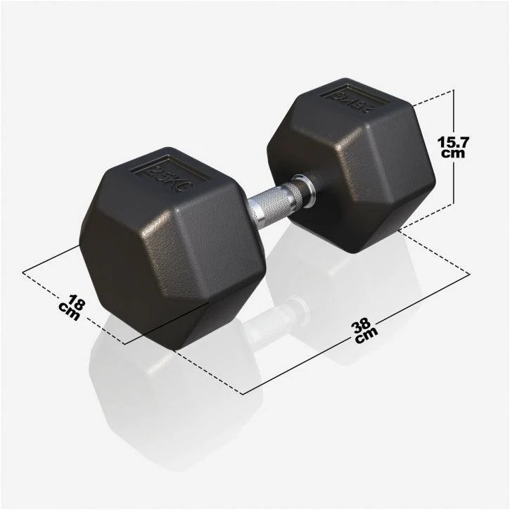 Kurzhantel Hexagon Gummi 2 - 50 kg
