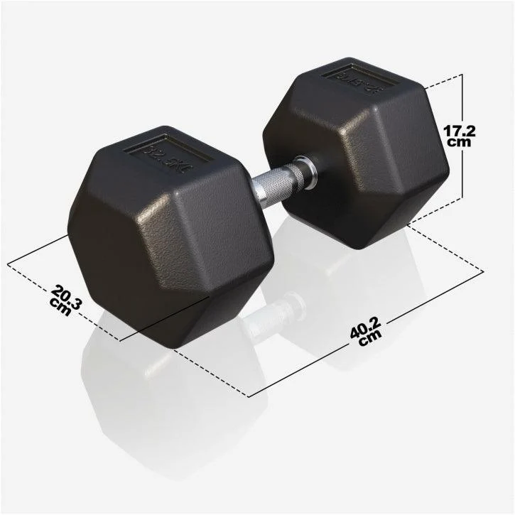 Kurzhantel Hexagon Gummi 2 - 50 kg