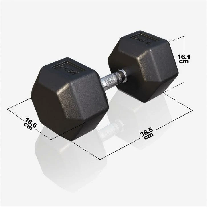 Kurzhantel Hexagon Gummi 2 - 50 kg