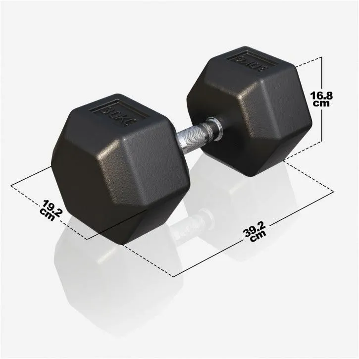 Kurzhantel Hexagon Gummi 2 - 50 kg