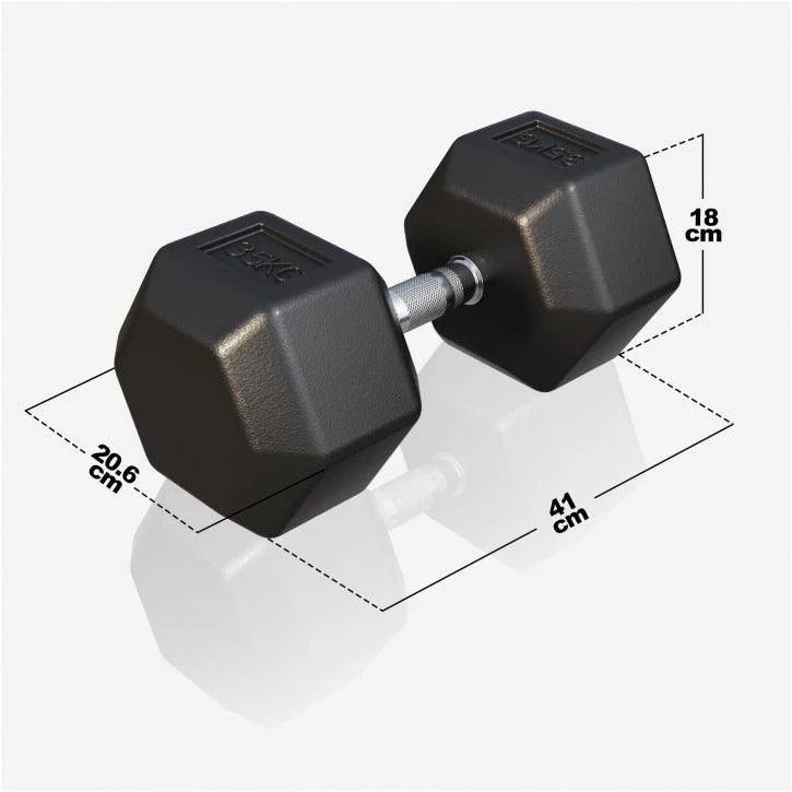Kurzhantel Hexagon Gummi 2 - 50 kg