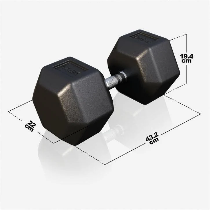 Kurzhantel Hexagon Gummi 2 - 50 kg