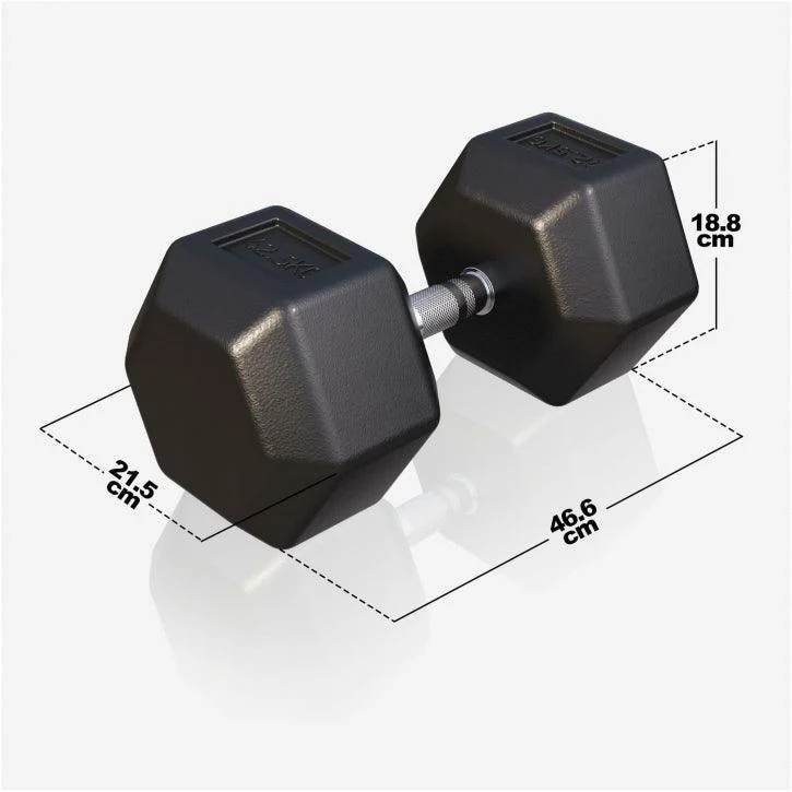 Kurzhantel Hexagon Gummi 2 - 50 kg