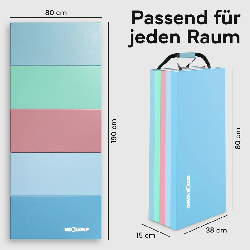 Turnmatte - faltbar mit Tragefunktion – Bunt / M (190x80x5 cm) | B-Ware