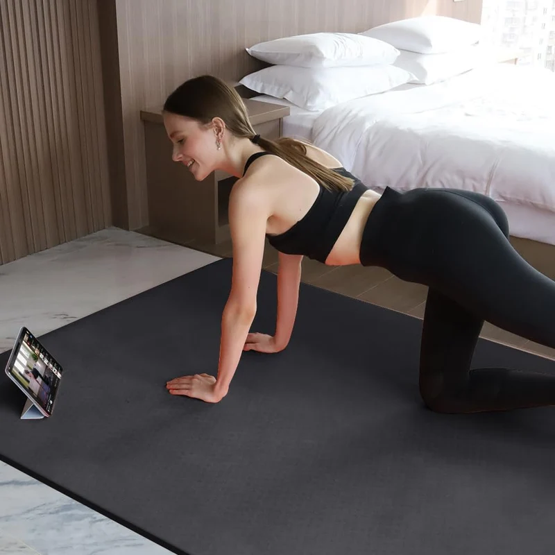 Large Yoga Mat 6' x 4' x 1/2" TPE Non-Slip Cushioned Exercise Mat For Yoga Pilates