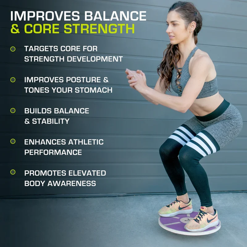 Wooden Balance Board, 15.7-Inch Wobble Trainer With Non-Skid Surface, 300-Lb Capacity