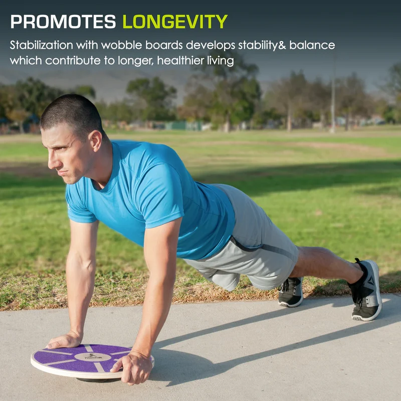 Wooden Balance Board, 15.7-Inch Wobble Trainer With Non-Skid Surface, 300-Lb Capacity
