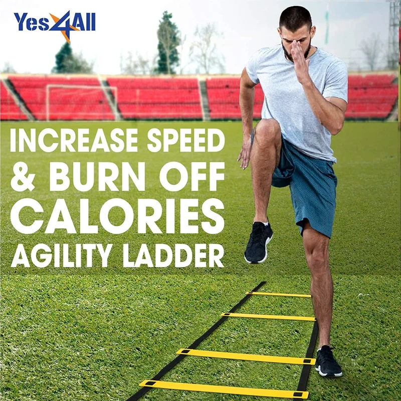 Agility Ladder Training Speed Ladder, 8 Rungs, 11-Foot, Adjustable Straps & Carrying Bag