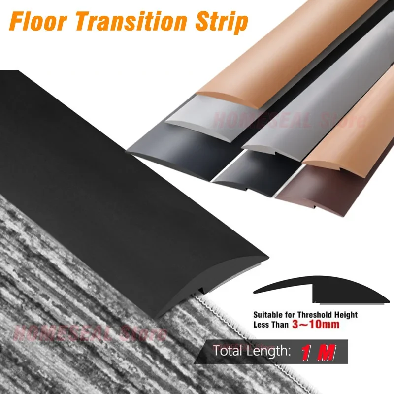 Vinyl Floor Transition Strip, Self-Adhesive PVC Reducer For 3-10mm Gaps, 1M/2M