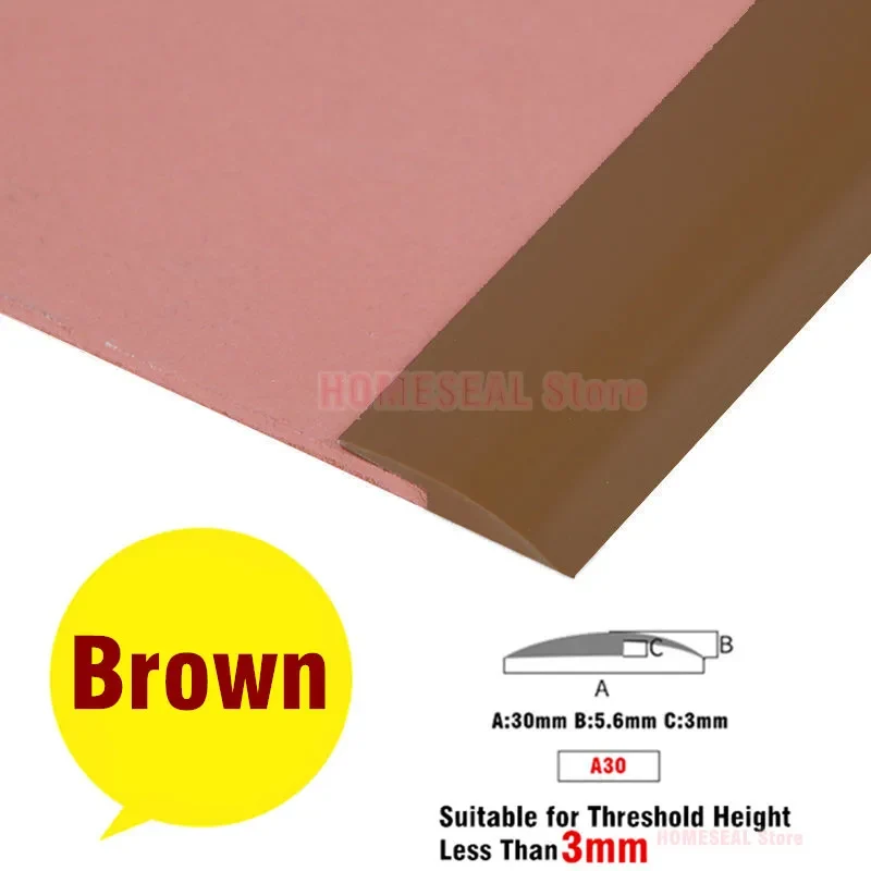 Vinyl Floor Transition Strip, Self-Adhesive PVC Reducer For 3-10mm Gaps, 1M/2M