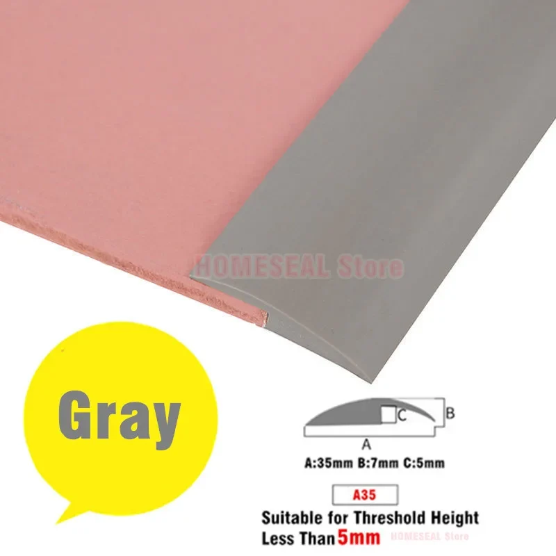 Vinyl Floor Transition Strip, Self-Adhesive PVC Reducer For 3-10mm Gaps, 1M/2M