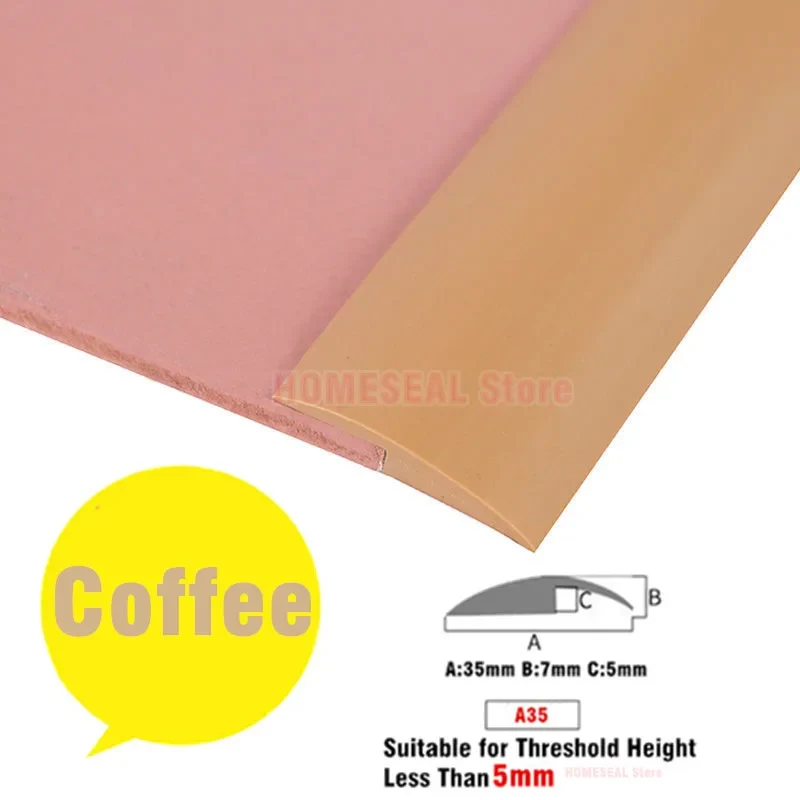 Vinyl Floor Transition Strip, Self-Adhesive PVC Reducer For 3-10mm Gaps, 1M/2M