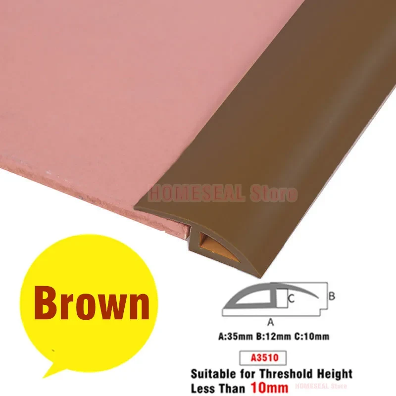 Vinyl Floor Transition Strip, Self-Adhesive PVC Reducer For 3-10mm Gaps, 1M/2M
