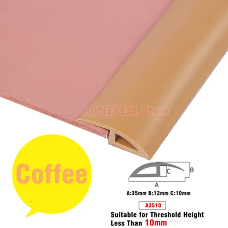 Vinyl Floor Transition Strip, Self-Adhesive PVC Reducer For 3-10mm Gaps, 1M/2M