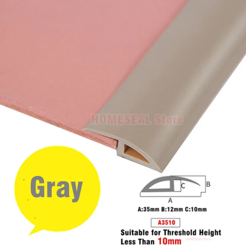 Vinyl Floor Transition Strip, Self-Adhesive PVC Reducer For 3-10mm Gaps, 1M/2M