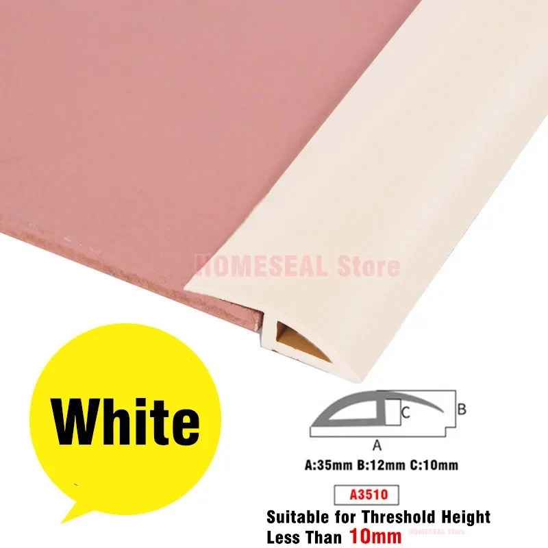 Vinyl Floor Transition Strip, Self-Adhesive PVC Reducer For 3-10mm Gaps, 1M/2M