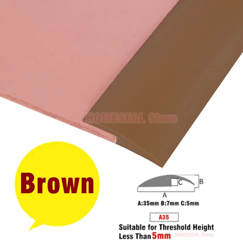 Vinyl Floor Transition Strip, Self-Adhesive PVC Reducer For 3-10mm Gaps, 1M/2M