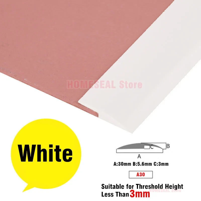 Vinyl Floor Transition Strip, Self-Adhesive PVC Reducer For 3-10mm Gaps, 1M/2M