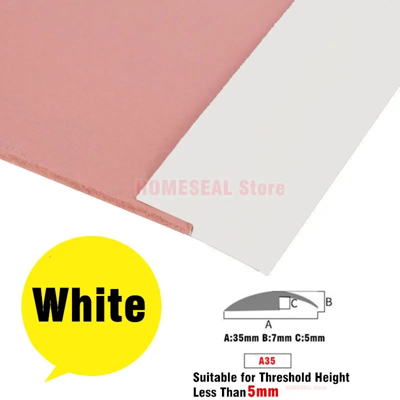 Vinyl Floor Transition Strip, Self-Adhesive PVC Reducer For 3-10mm Gaps, 1M/2M