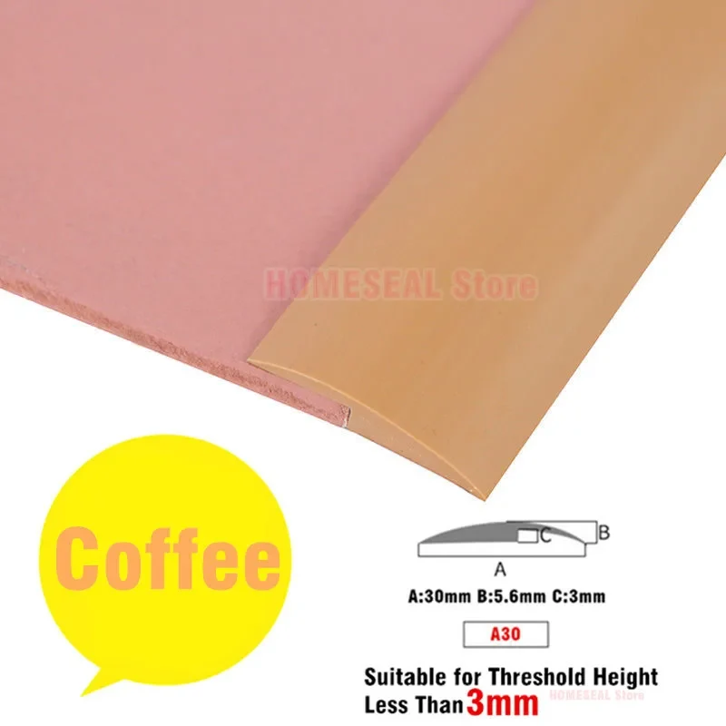 Vinyl Floor Transition Strip, Self-Adhesive PVC Reducer For 3-10mm Gaps, 1M/2M