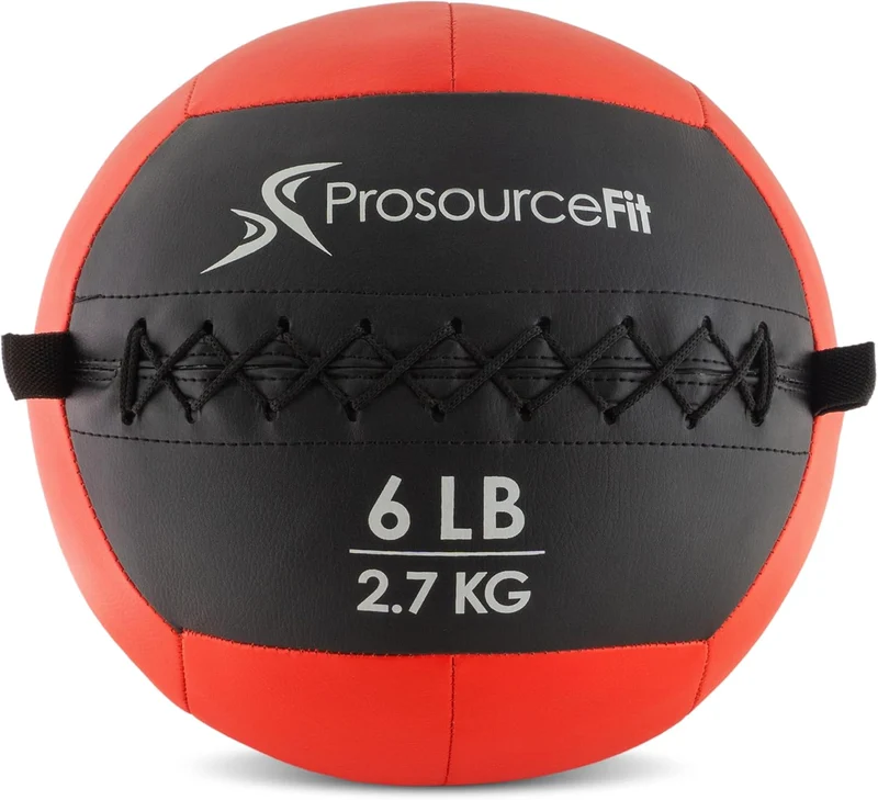 Weighted Wall Ball 6-25 LB, 14-Inch Soft Medicine Ball, Non-Bouncing PU Shell