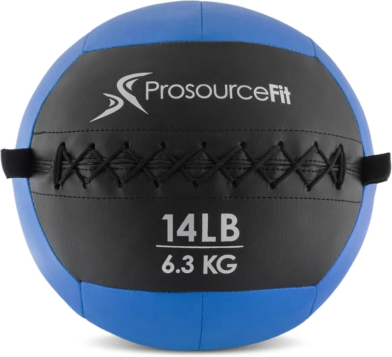 Weighted Wall Ball 6-25 LB, 14-Inch Soft Medicine Ball, Non-Bouncing PU Shell
