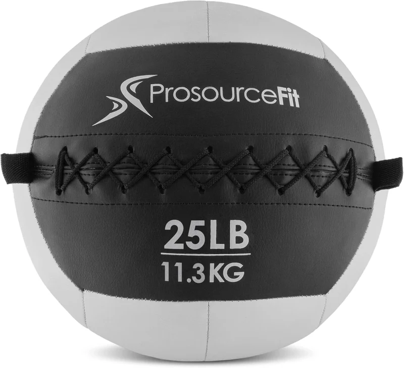 Weighted Wall Ball 6-25 LB, 14-Inch Soft Medicine Ball, Non-Bouncing PU Shell