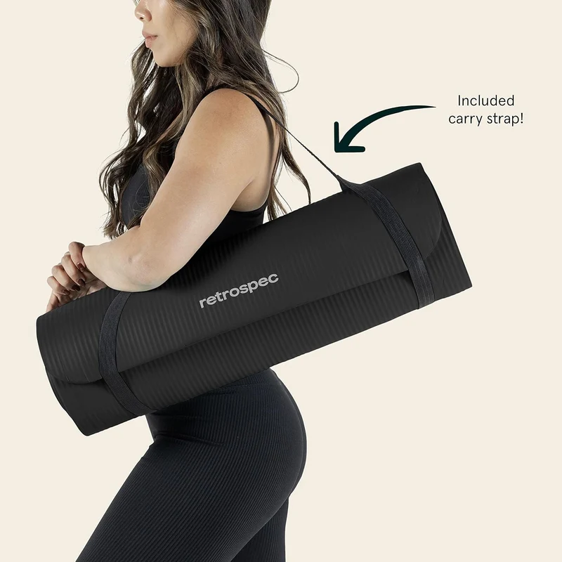 Extra Thick Yoga Mat, 1-Inch Non-Slip Pilates & Fitness Mat With Carrying Strap