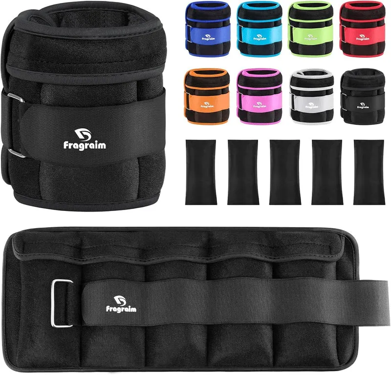 Adjustable Ankle Weights With Removable Sandbags, 2-20 Lbs Per Pair, Cotton Wrist Weights