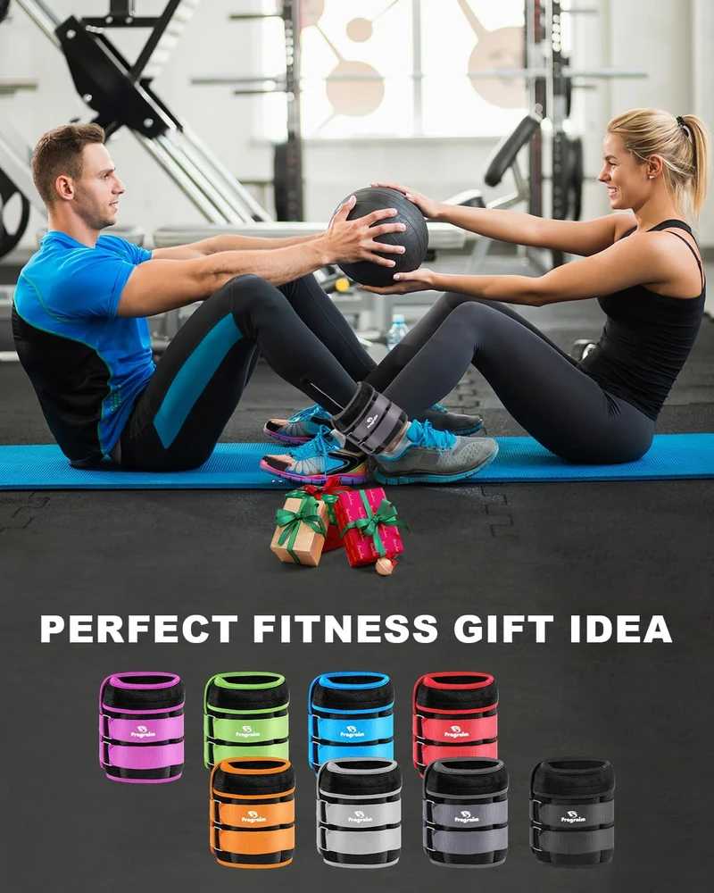 Adjustable Ankle Weights With Removable Sandbags, 2-20 Lbs Per Pair, Cotton Wrist Weights