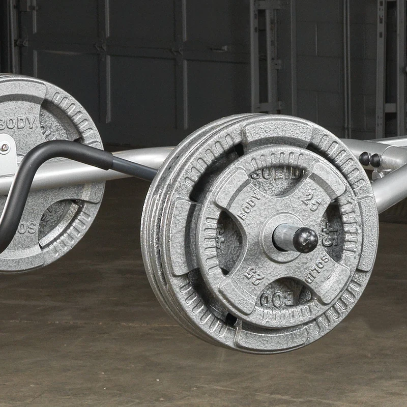 Body-Solid Gray Cast Iron Olympic Weight Set With Quad-Grip Plates, 7' Bar & Collars