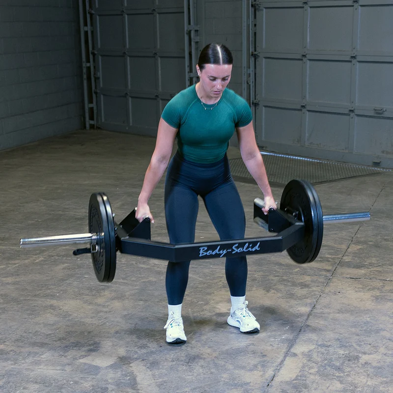 Body-Solid OTB100 Olympic Open Trap Bar With Dual Handles, Bar Jack & 1,000 Lb Capacity