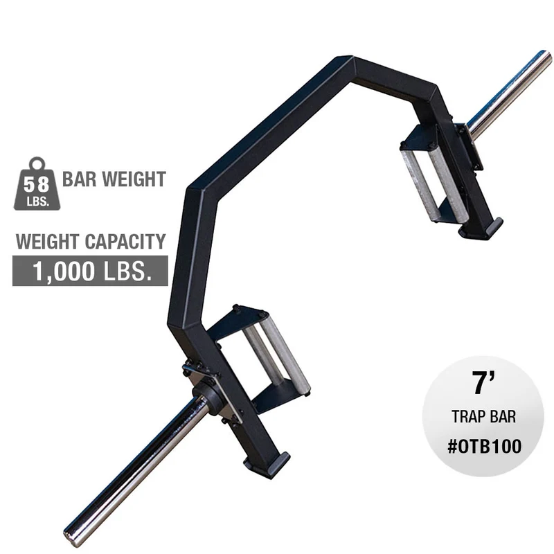 Body-Solid OTB100 Olympic Open Trap Bar With Dual Handles, Bar Jack & 1,000 Lb Capacity