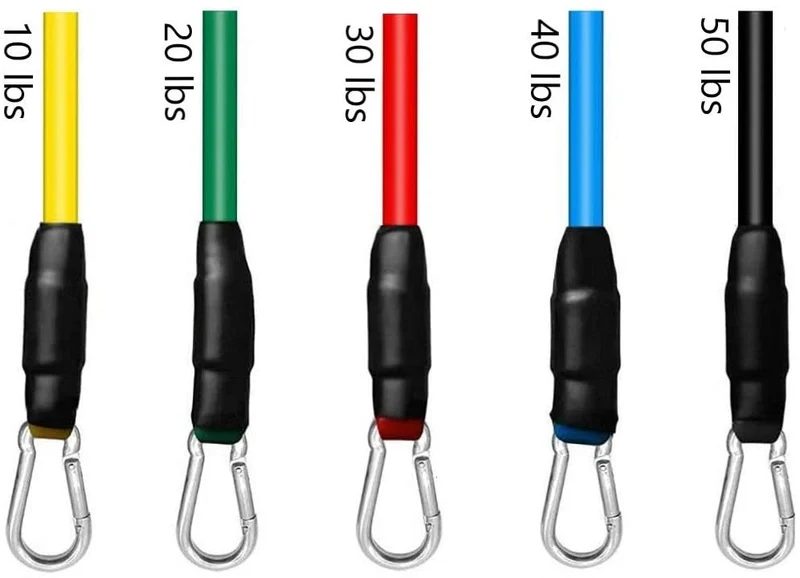 POWERT 11 PCS Resistance Bands Set, Portable Exercise and Workout Bands Set, Perfect for Physical Therapy, Resistance Training and Wide Range of Workouts in Home Gym