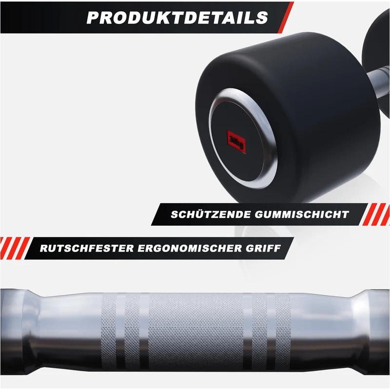 Kurzhantel Gummi PRO 2,5 - 50 kg