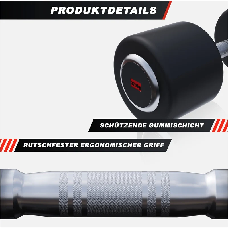 Kurzhantel Gummi PRO 2,5 - 50 kg