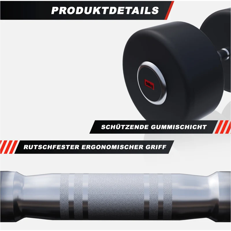 Kurzhantel Gummi PRO 2,5 - 50 kg