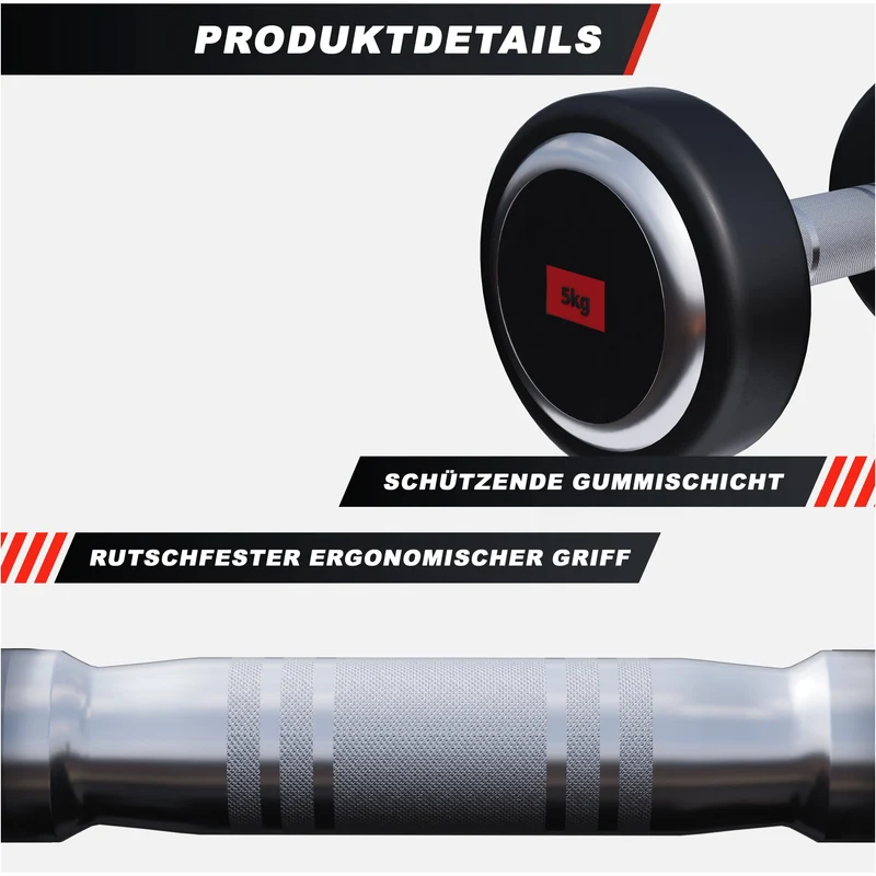 Kurzhantel Gummi PRO 2,5 - 50 kg