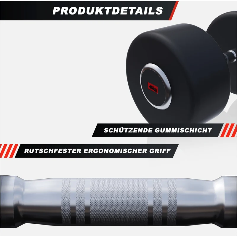 Kurzhantel Gummi PRO 2,5 - 50 kg