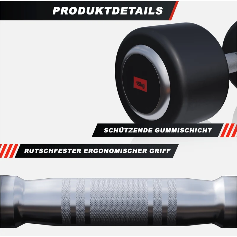 Kurzhantel Gummi PRO 2,5 - 50 kg