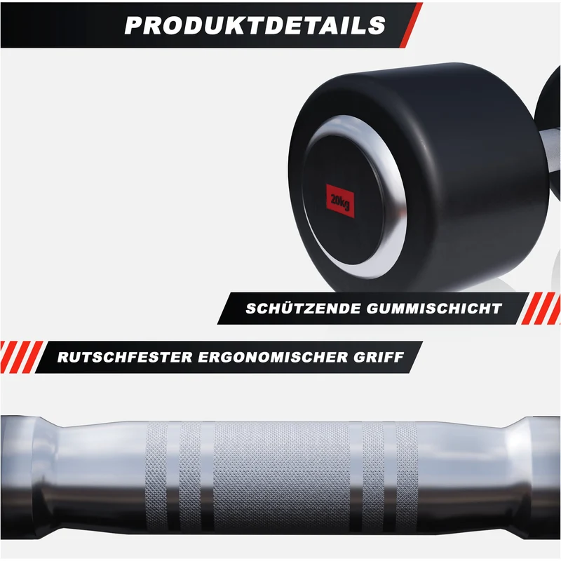 Kurzhantel Gummi PRO 2,5 - 50 kg