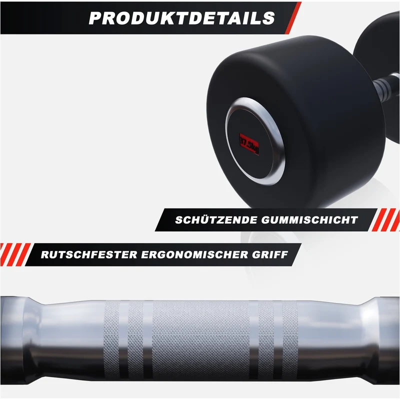 Kurzhantel Gummi PRO 2,5 - 50 kg